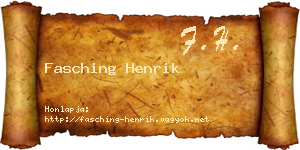 Fasching Henrik névjegykártya