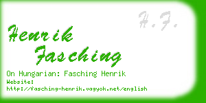 henrik fasching business card
